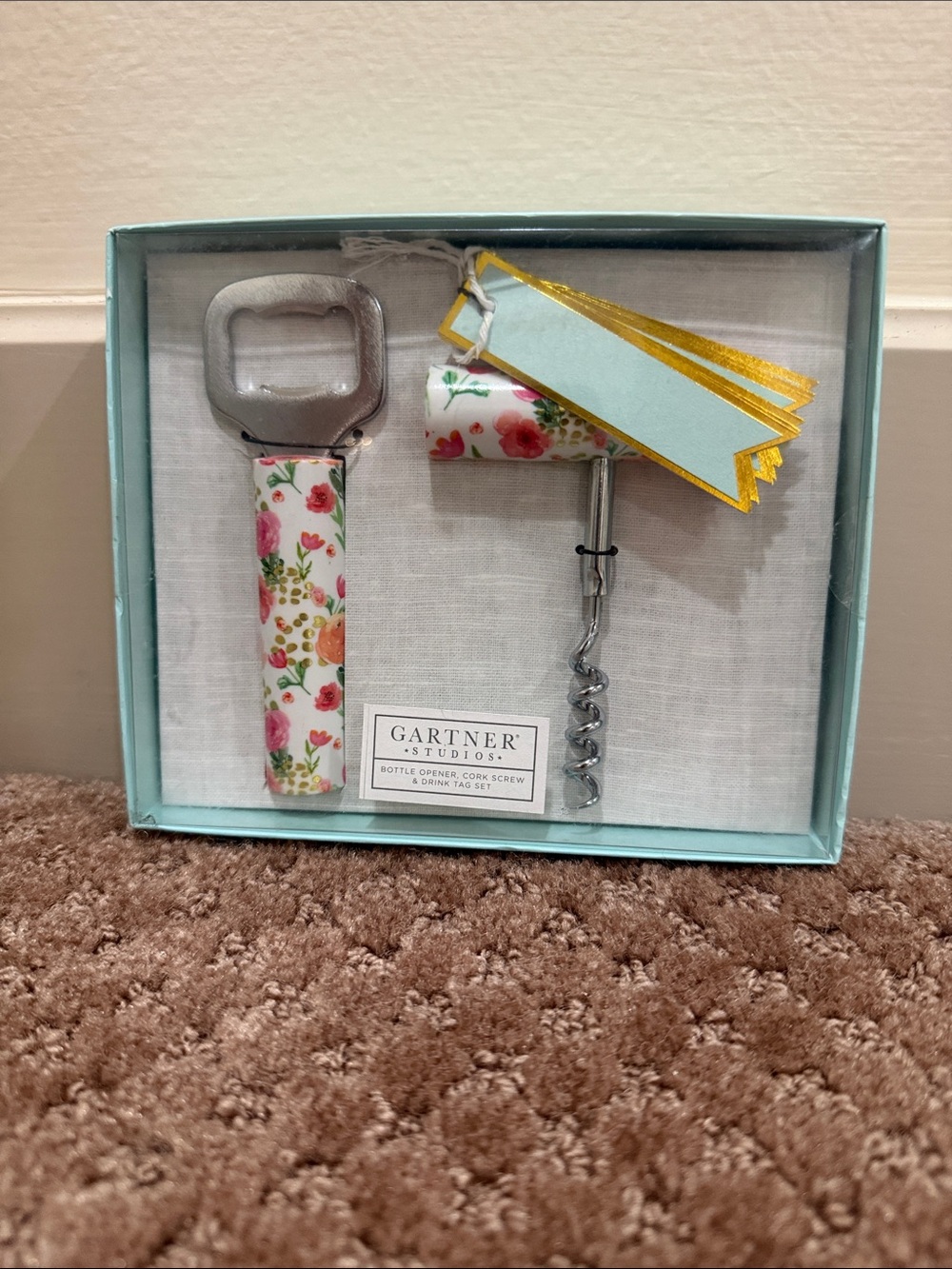 🌷GARTNER STUDIO BOTTLE OPENER AND CORKSCREW NWT